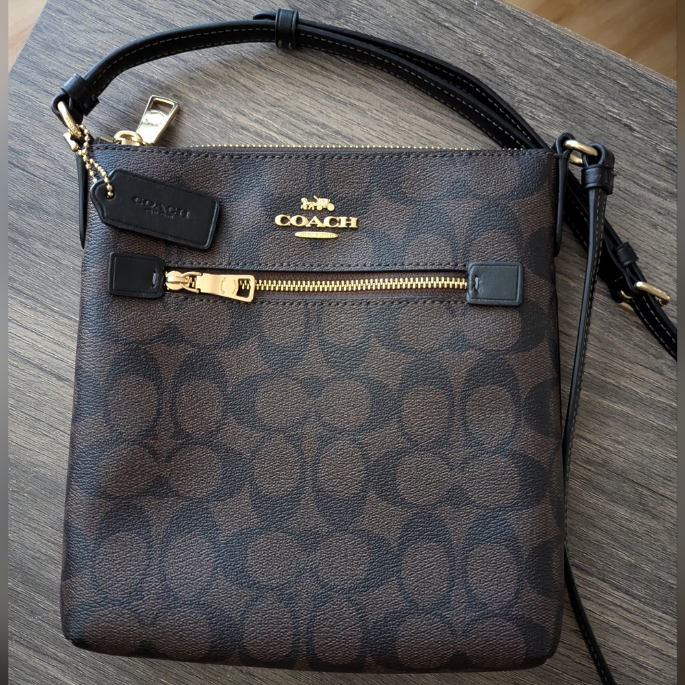 Coach Mini Rowan File Bag, Signature Canvas